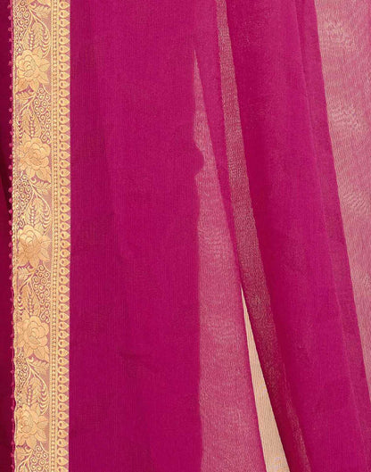 Pink Chiffon Lace Saree