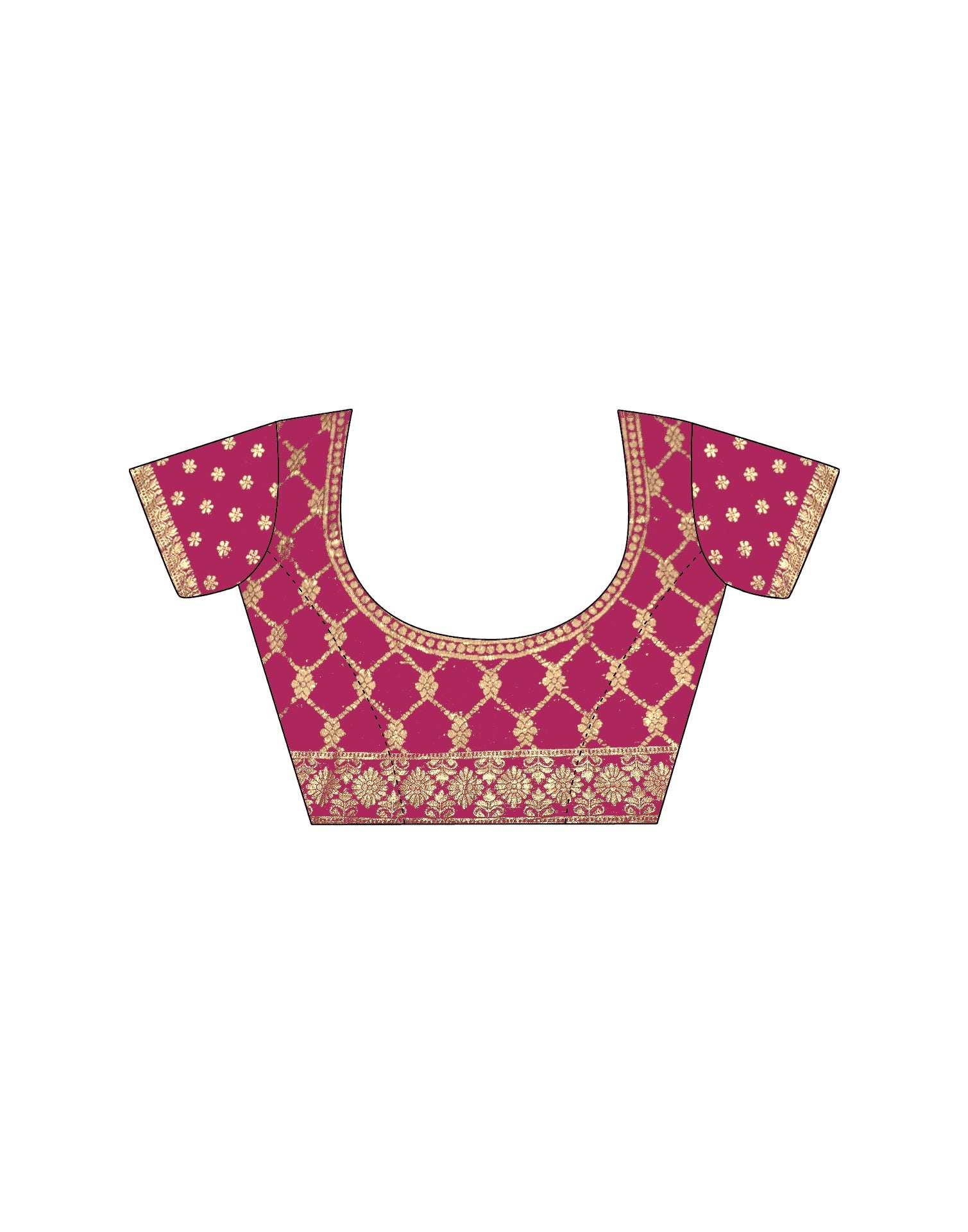 Pink Chiffon Lace Saree