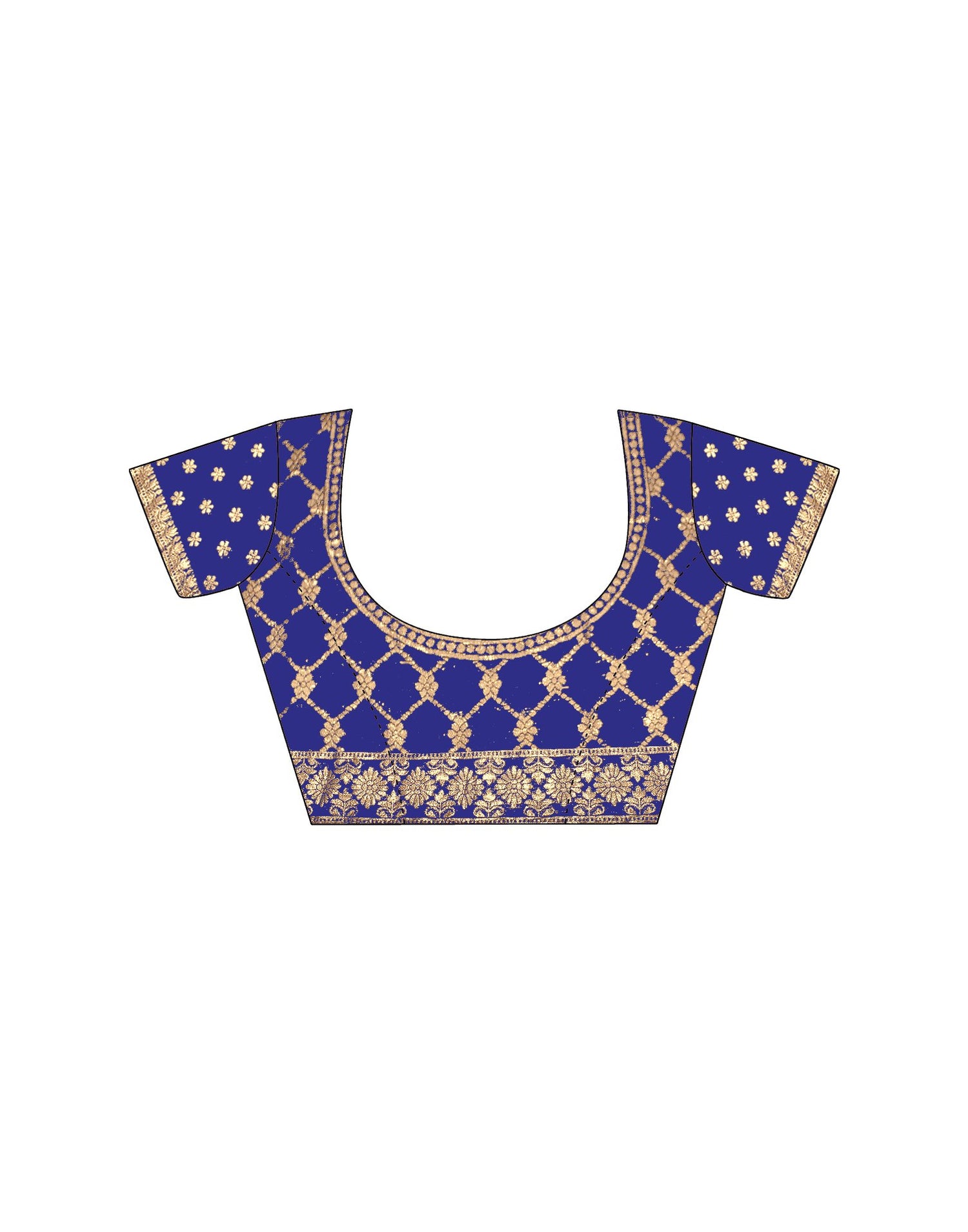 Blue Chiffon Lace Saree