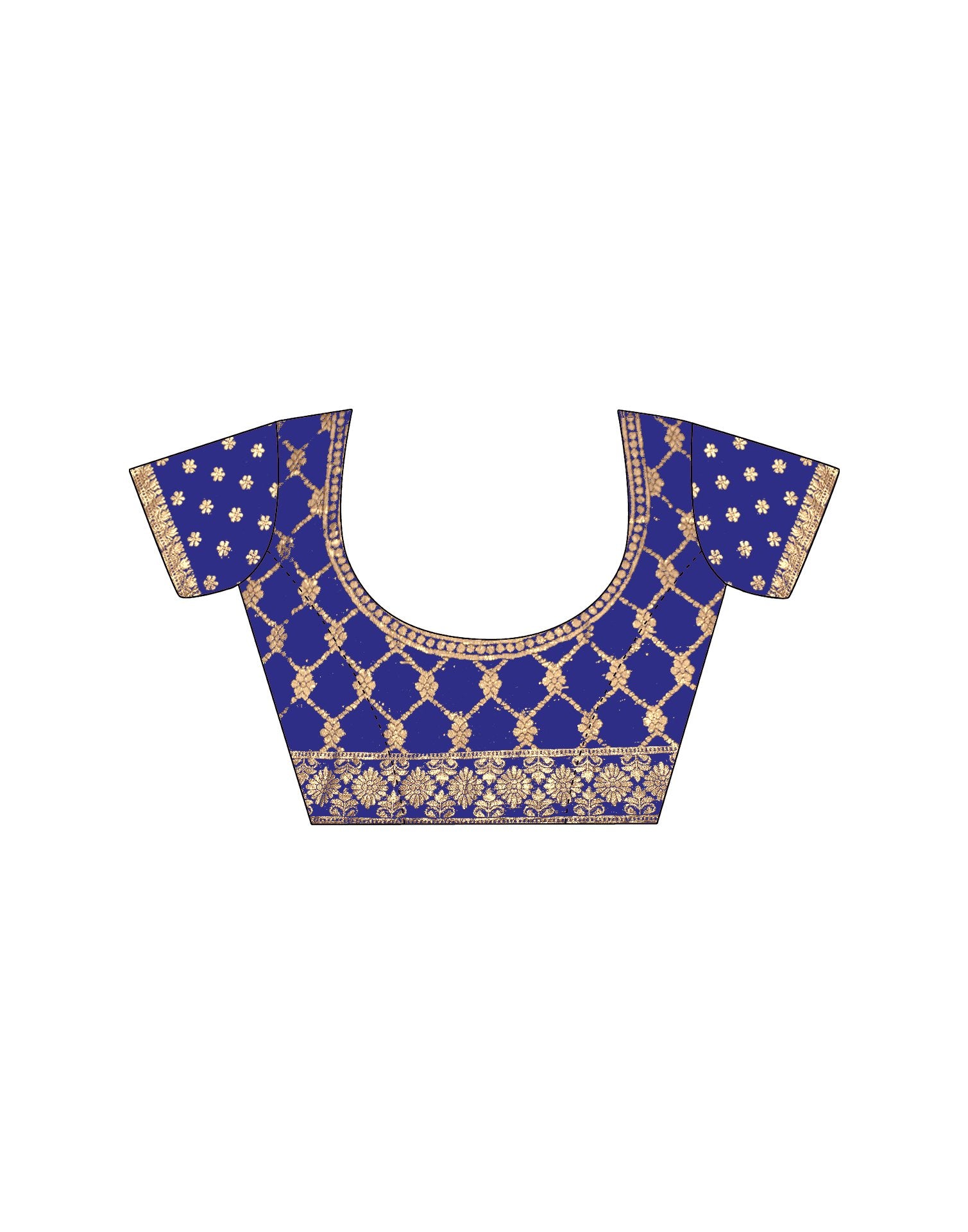 Blue Chiffon Lace Saree