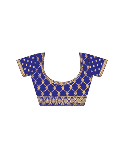 Blue Chiffon Lace Saree