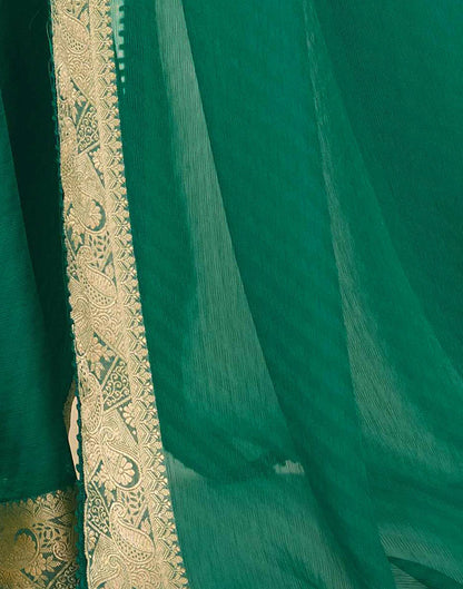 Green Chiffon Lace Saree