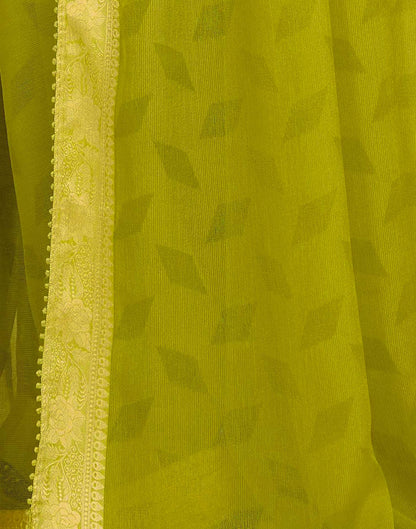 Green Chiffon Lace Saree