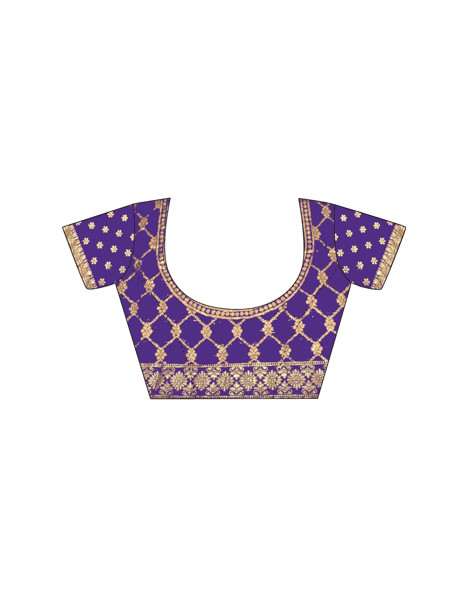 Purple Chiffon Lace Saree