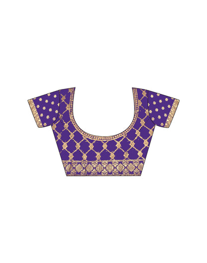 Purple Chiffon Lace Saree