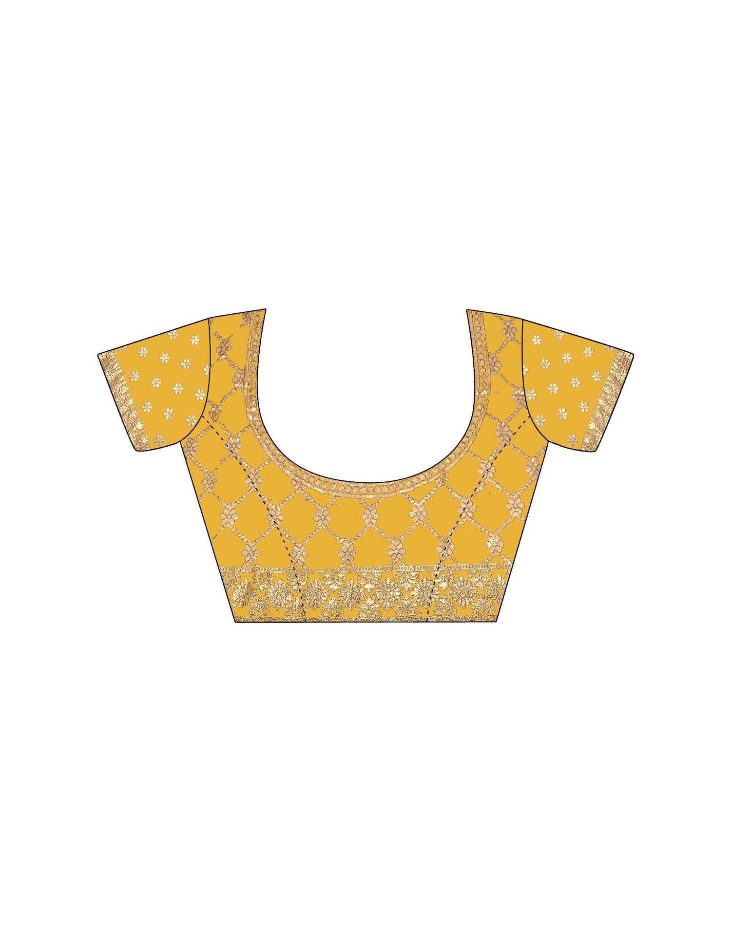 Yellow Chiffon Lace Saree