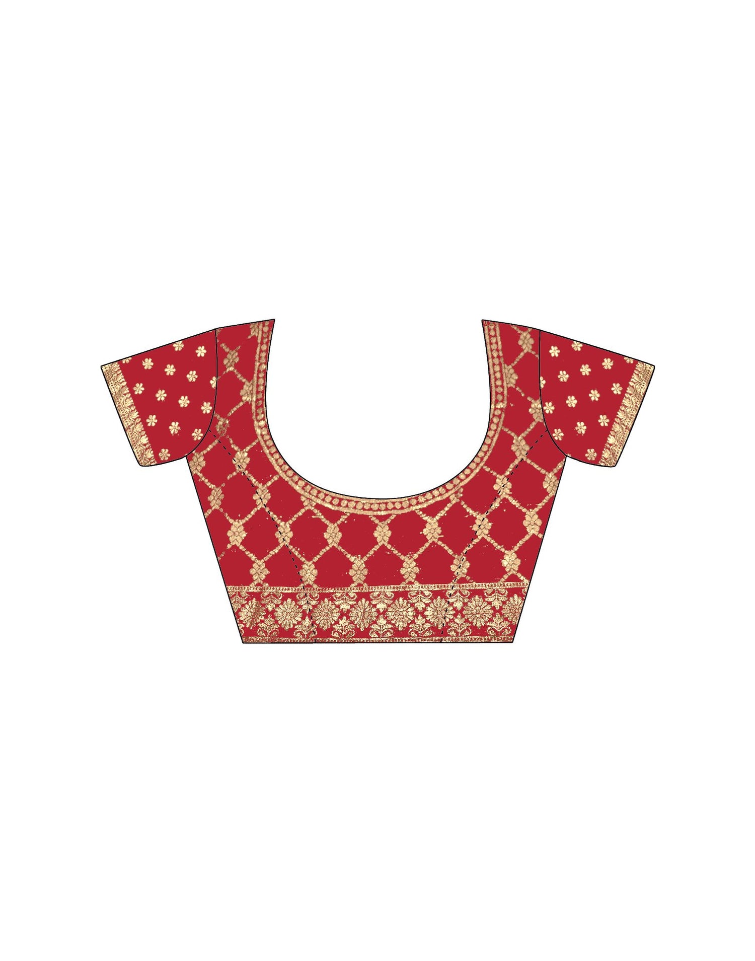Red Chiffon Lace Saree