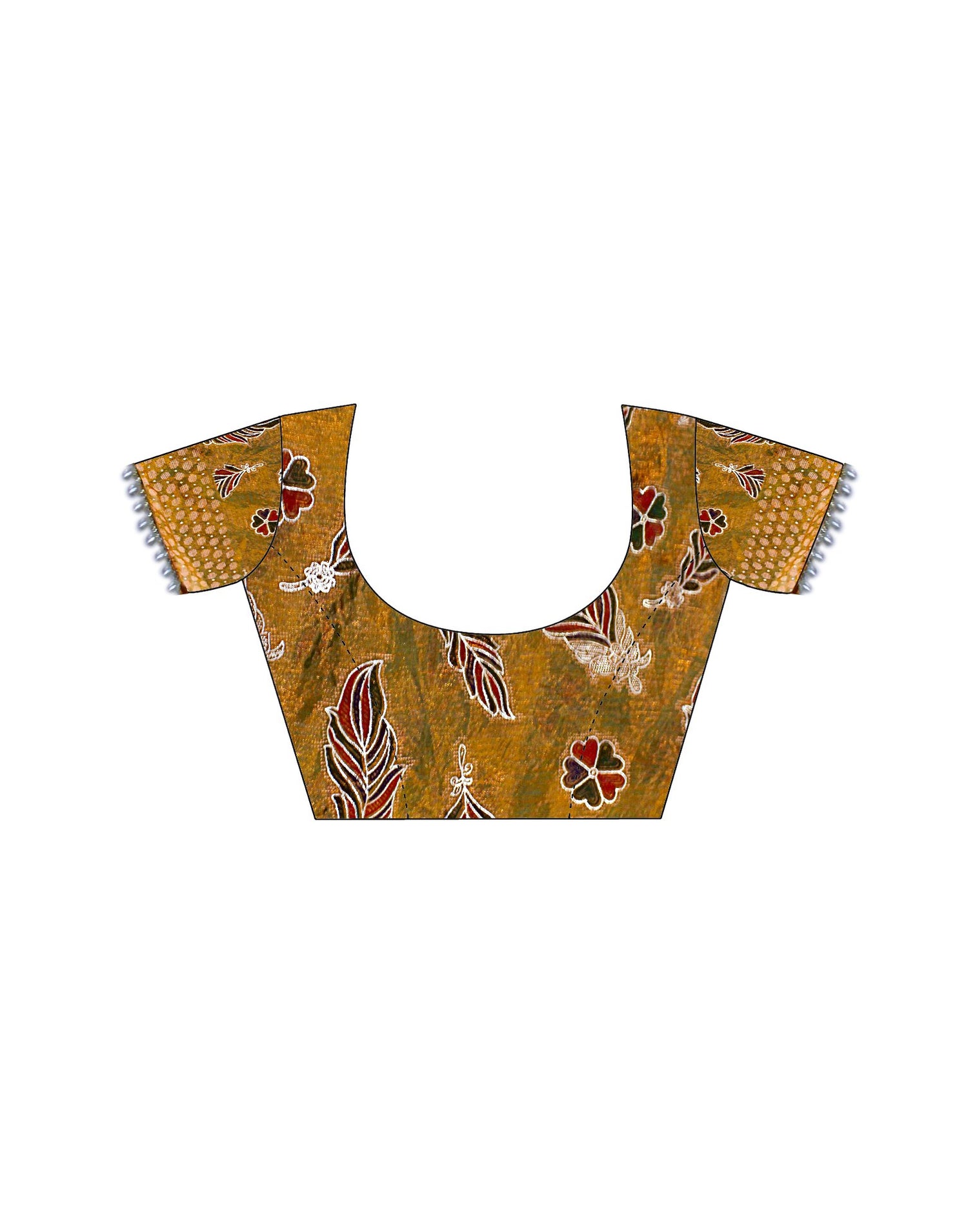 Mustard Yellow Shimmer Chiffon Foil Printed Saree