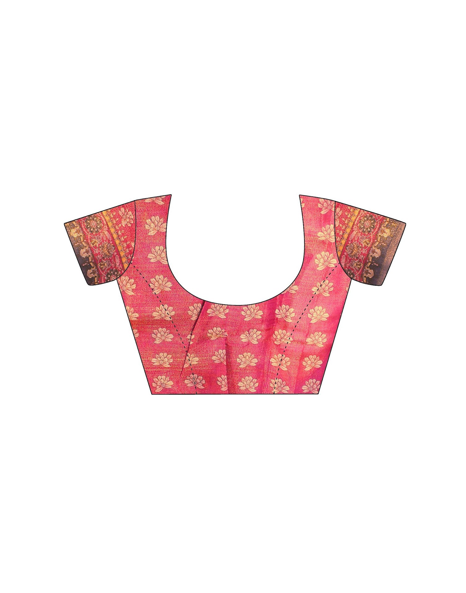 Dusky Red Shimmer Silk Printed Saree