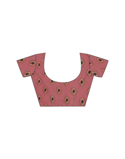 Dusty Pink Linen Printed Saree