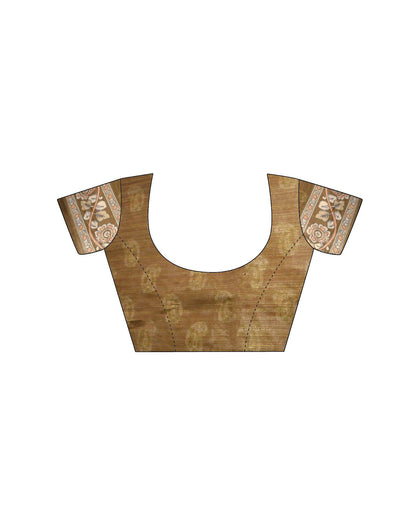 Mustard Shimmer Silk Printed Saree