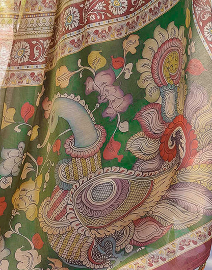 Maroon Shimmer Silk Printed Saree