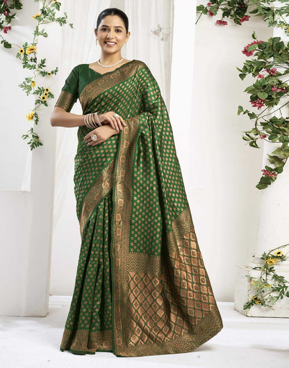 Green Silk Woven Banarasi Saree