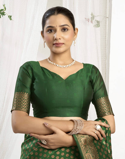 Green Silk Woven Banarasi Saree