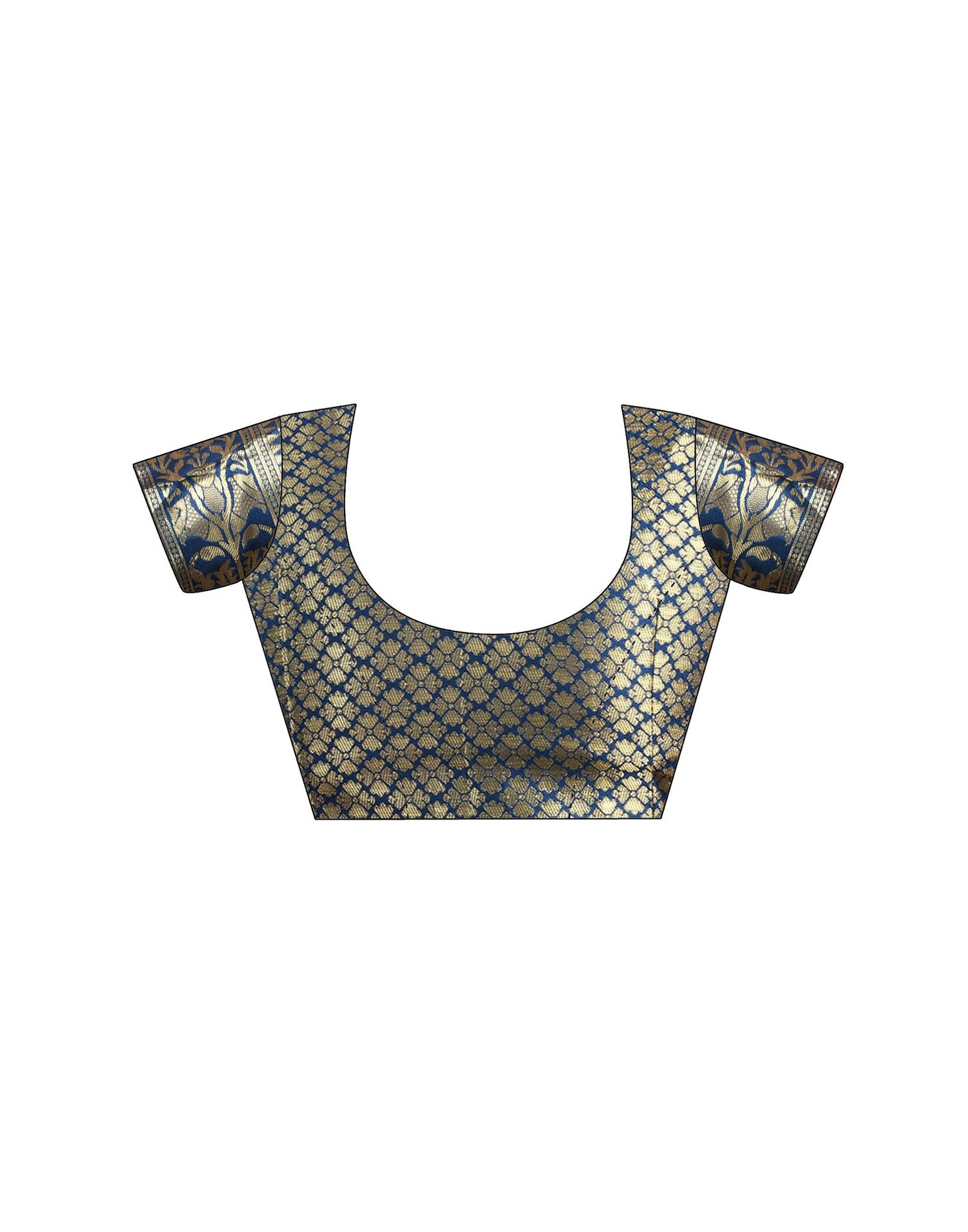 Rama Blue Silk Woven Banarasi Saree
