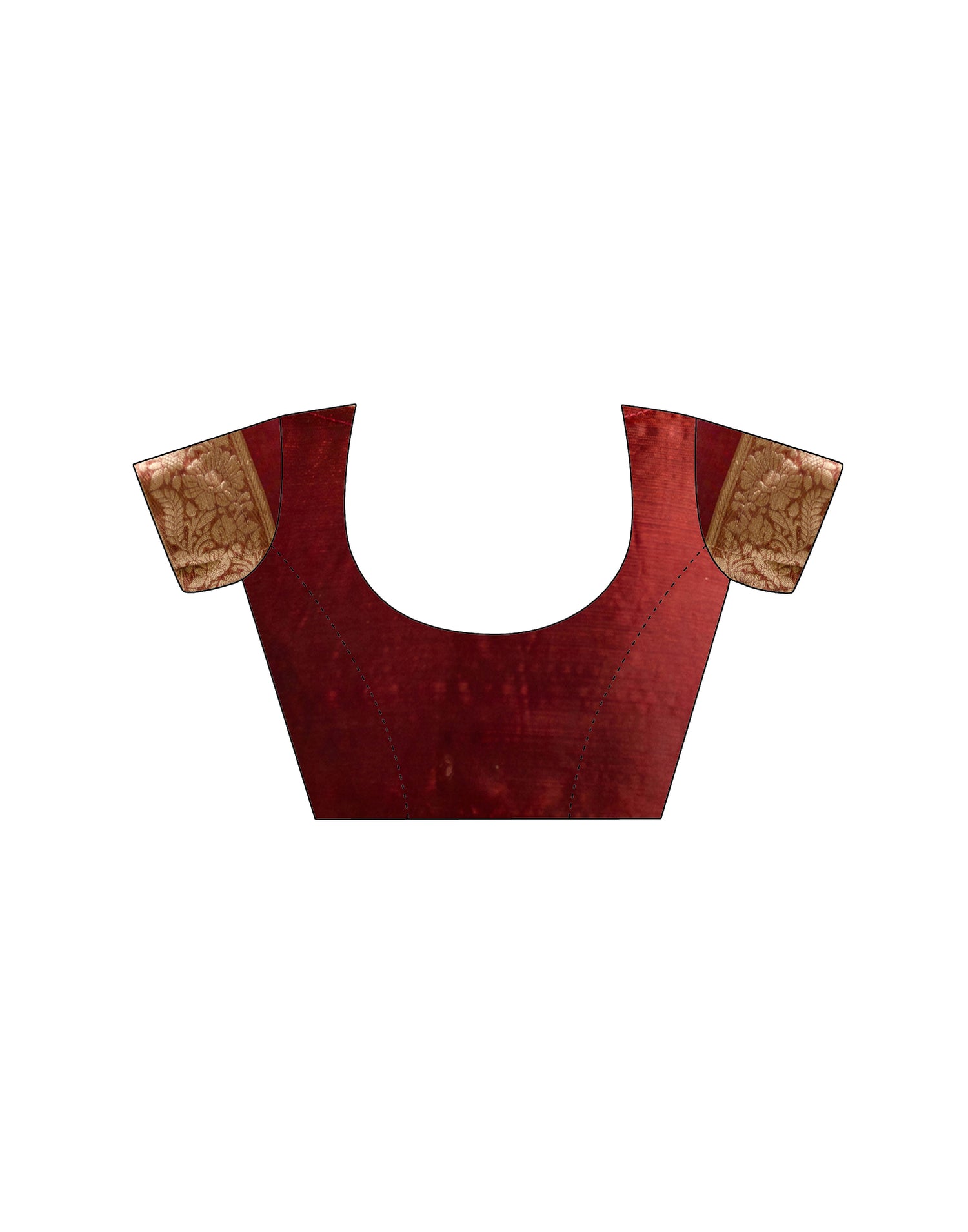 Dark Red Shimmer Woven Saree