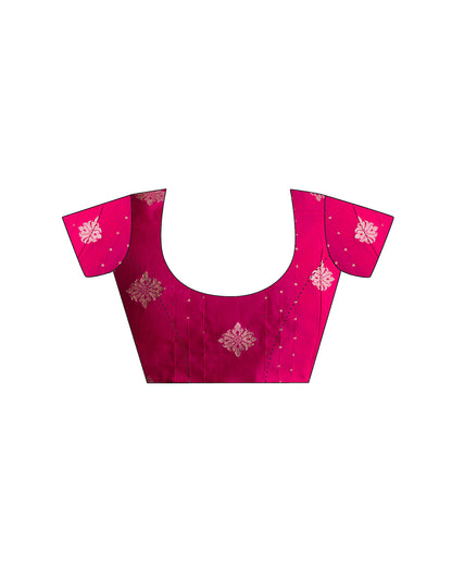 Rani Pink Silk Woven Saree