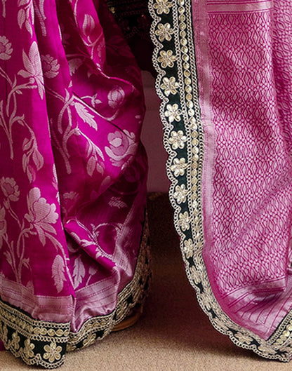 Magenta Silk Woven Saree