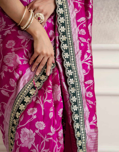 Magenta Silk Woven Saree