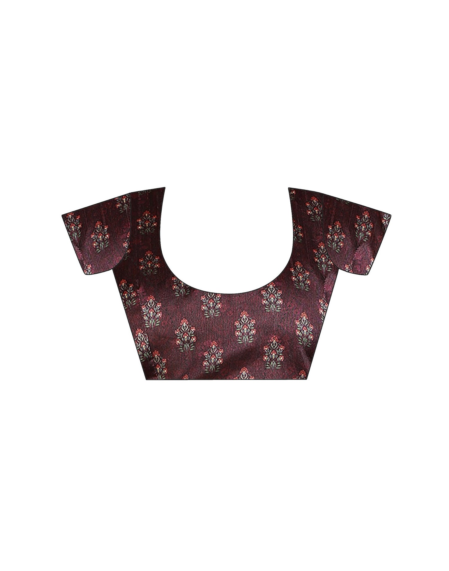 Maroon Silk Printed Saree