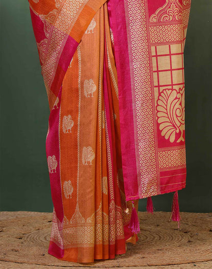 Pink Silk Woven Saree
