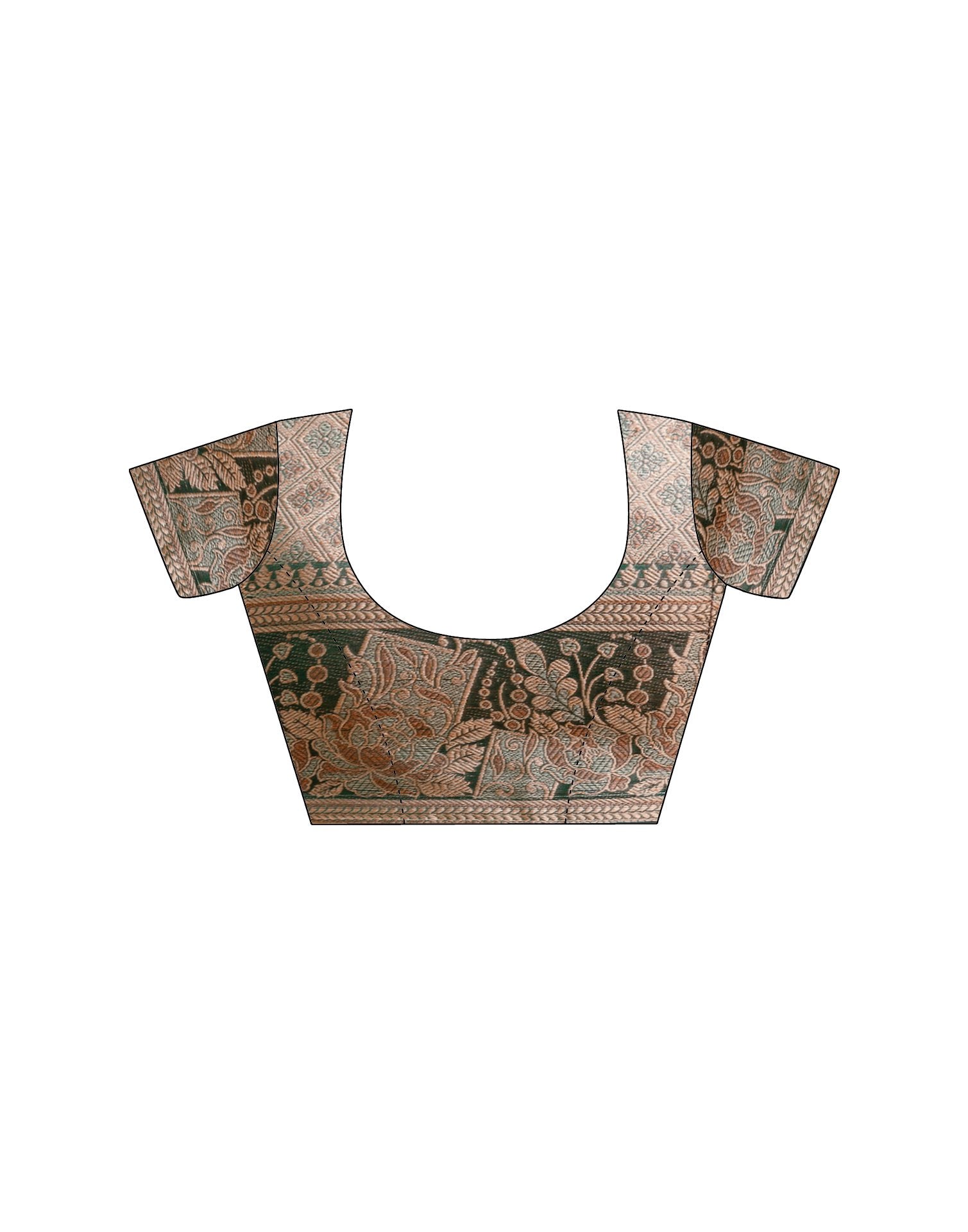 Dark Green Chanderi Woven Banarasi Saree