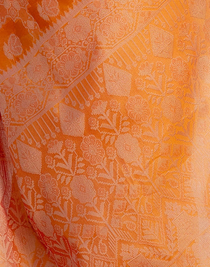 Mustard Yellow Chanderi Woven Banarasi Saree