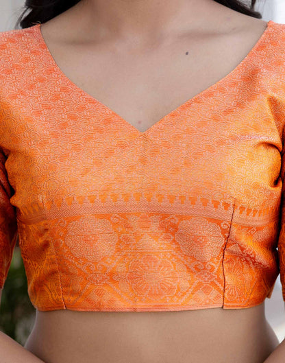 Mustard Yellow Chanderi Woven Banarasi Saree