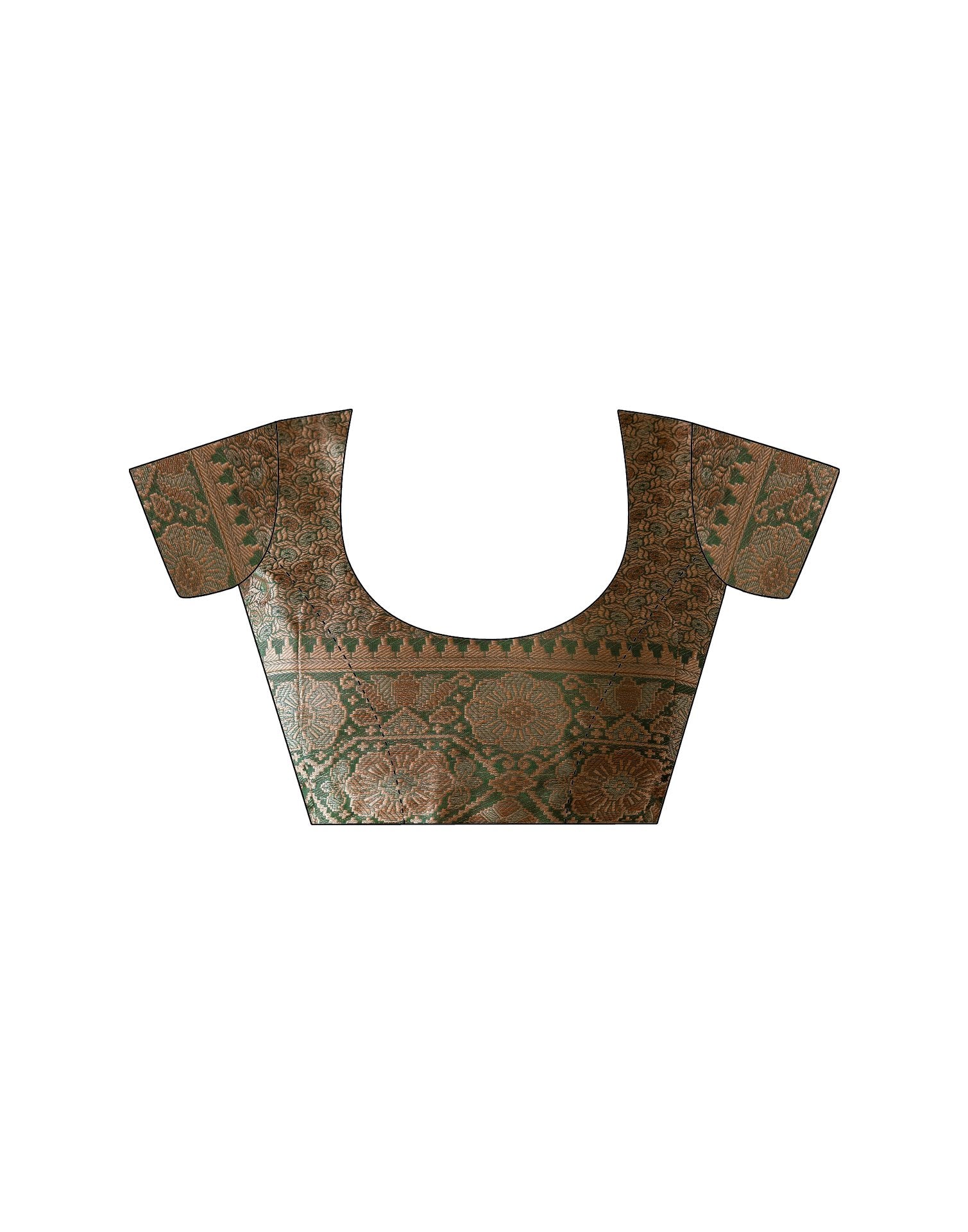 Dark Green Chanderi Woven Banarasi Saree