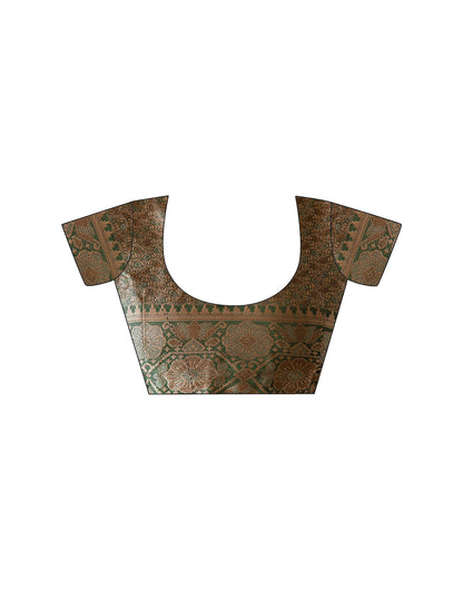 Dark Green Chanderi Woven Banarasi Saree