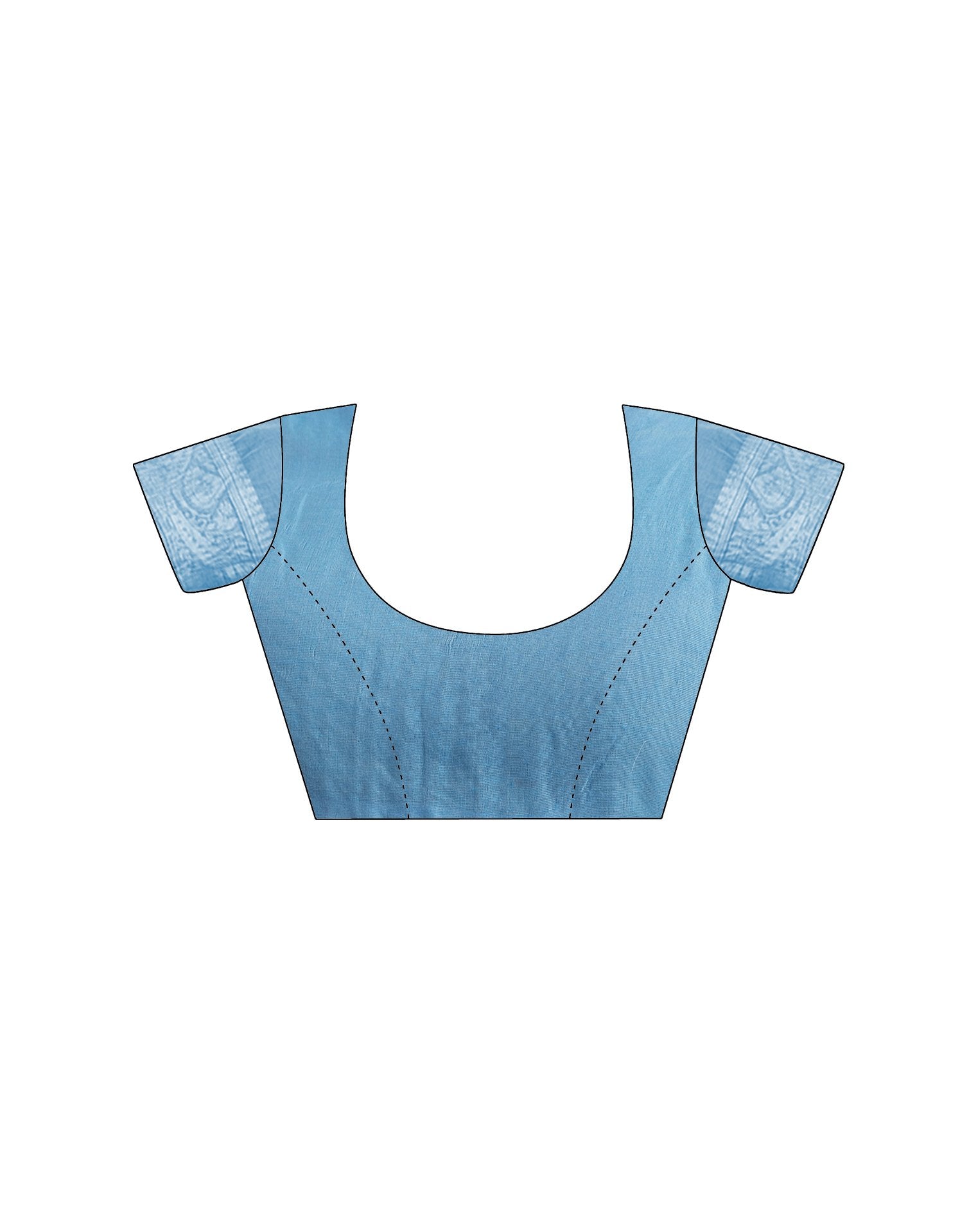 Dusty Blue Cotton Woven Saree