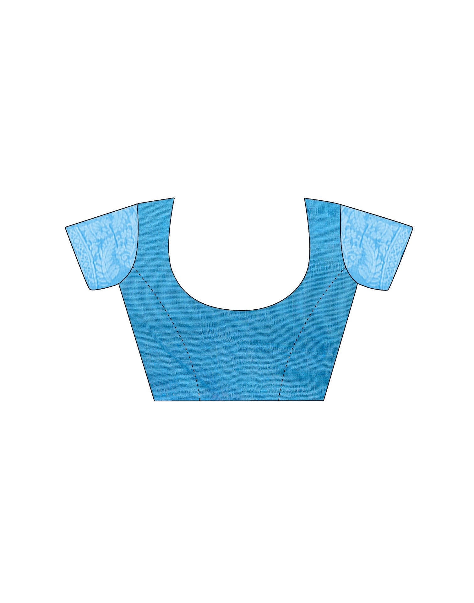 Dusty Blue Cotton Woven Saree