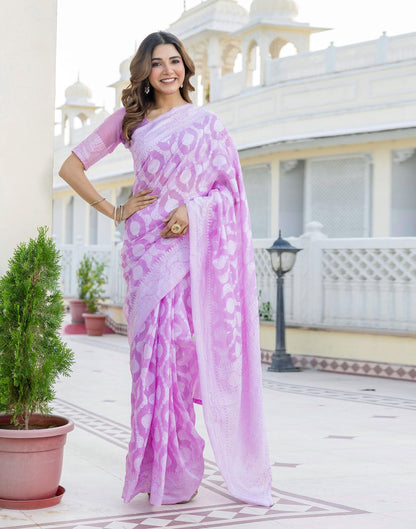 Deep Lavender Cotton Woven Saree