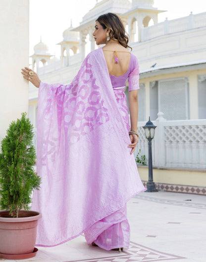 Deep Lavender Cotton Woven Saree