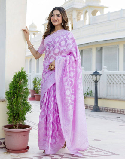 Deep Lavender Cotton Woven Saree