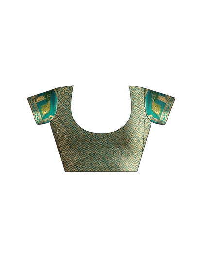Teal Green Silk Woven Paithani Saree