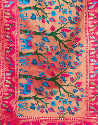 Rani Pink Silk Woven Paithani Saree