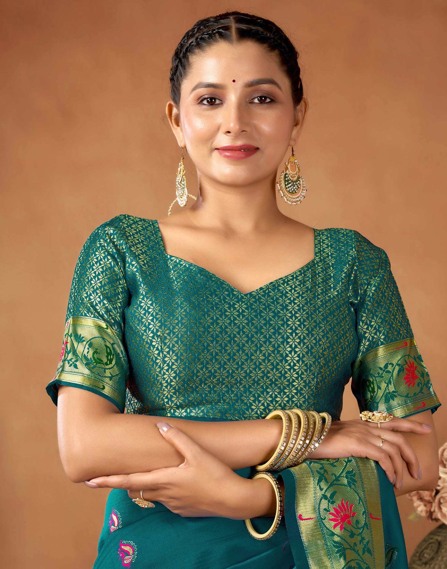Rama Green Silk Woven Paithani Saree