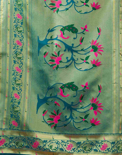 Rama Green Silk Woven Paithani Saree