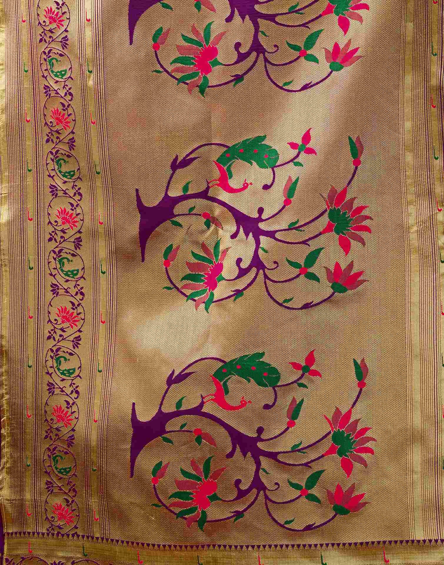 Dark Purple Silk Woven Paithani Saree