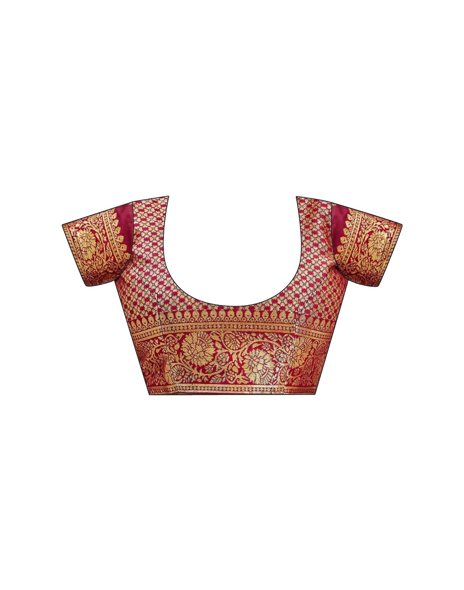 Maroon Silk Woven Banarasi Saree