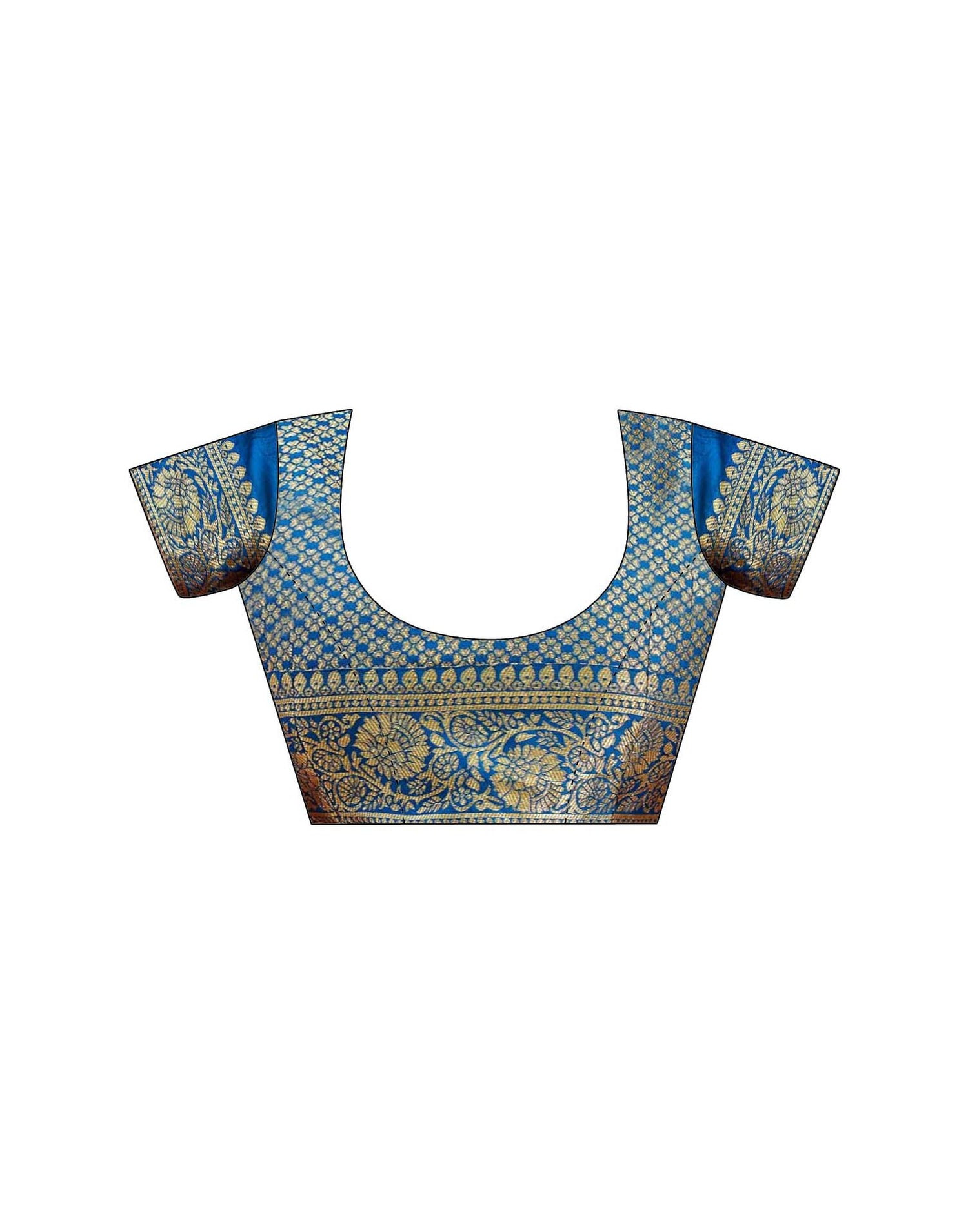 Peacock Blue Silk Woven Banarasi Saree