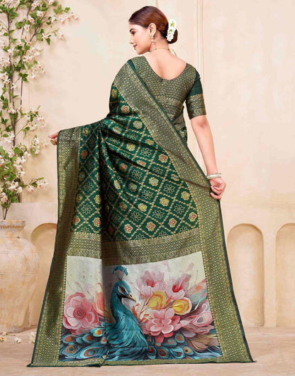Sea Green Silk Woven Banarasi Saree