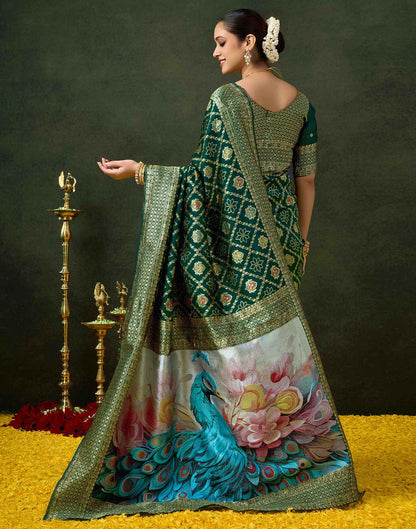 Sea Green Silk Woven Banarasi Saree