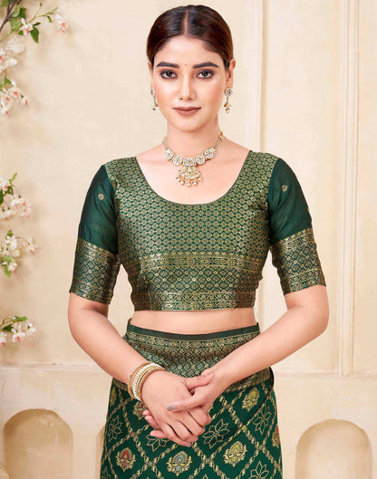 Sea Green Silk Woven Banarasi Saree