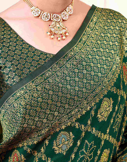 Sea Green Silk Woven Banarasi Saree