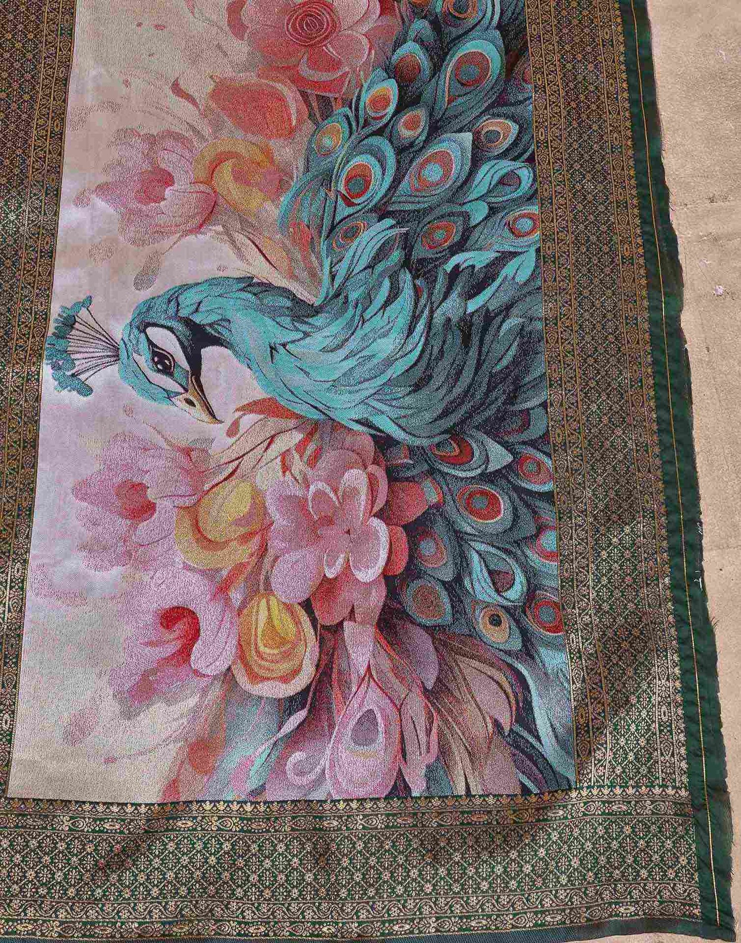 Sea Green Silk Woven Banarasi Saree