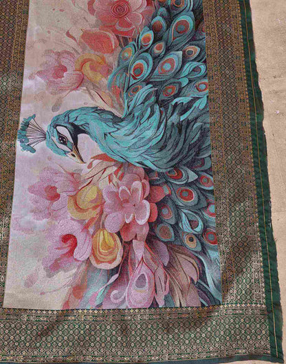 Sea Green Silk Woven Banarasi Saree