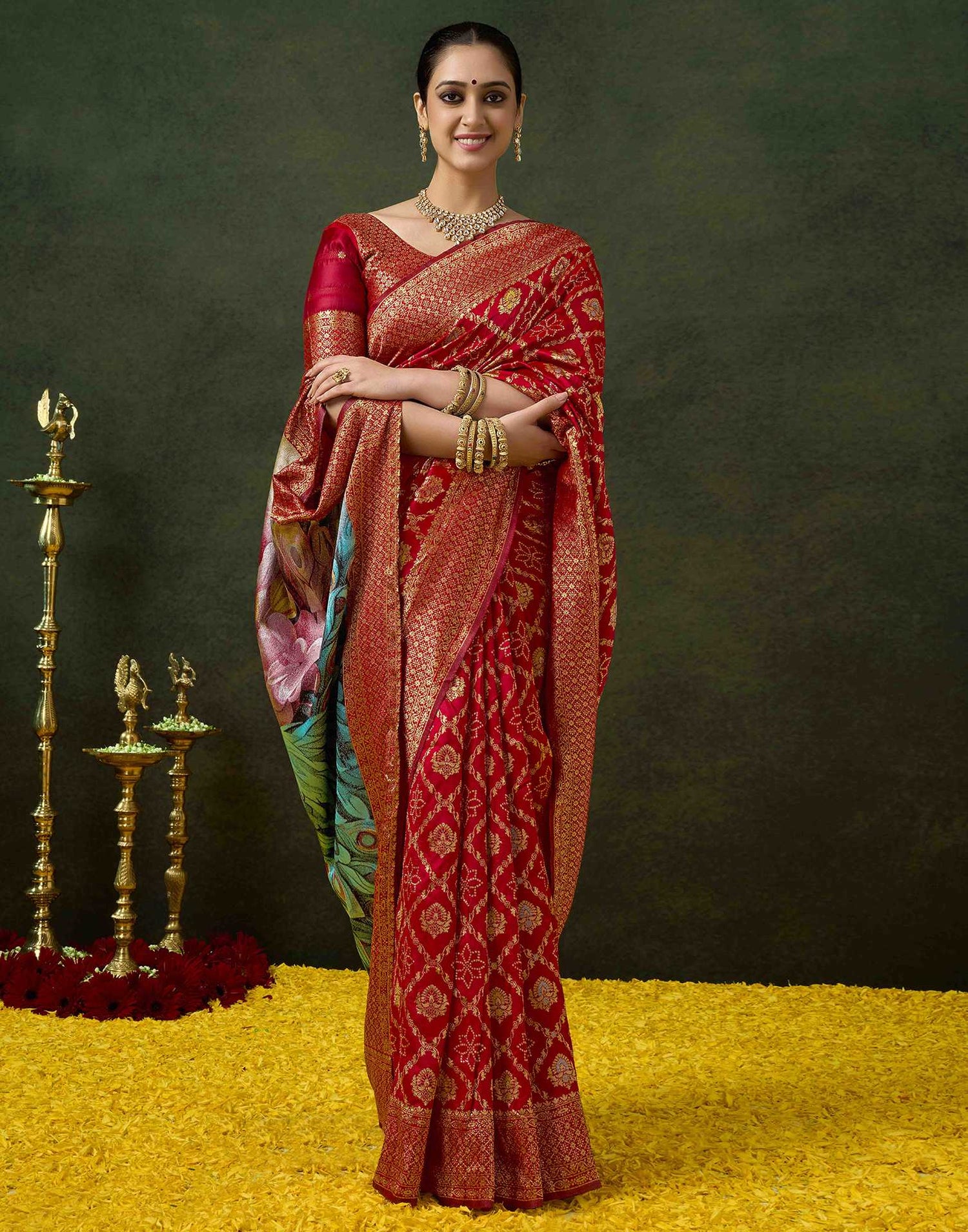 Red Silk Woven Banarasi Saree