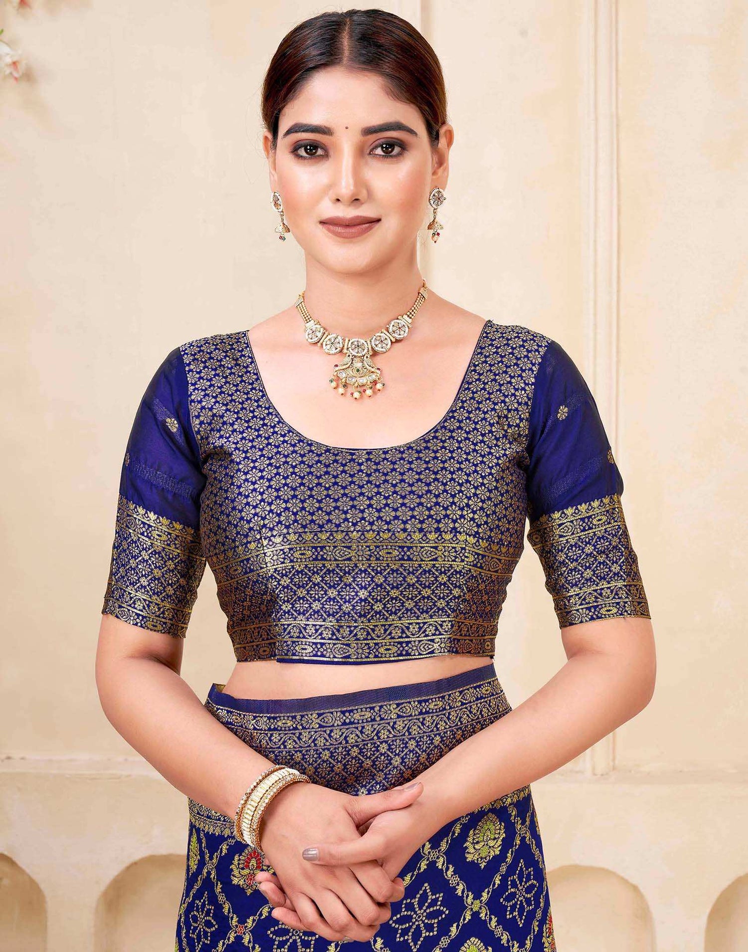 Royal Blue Silk Woven Banarasi Saree
